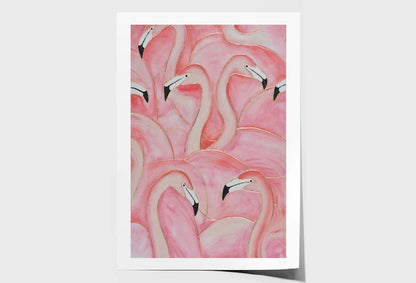 Flamingo Abstract Oil Painting Wall Art Limited Edition High Quality Print