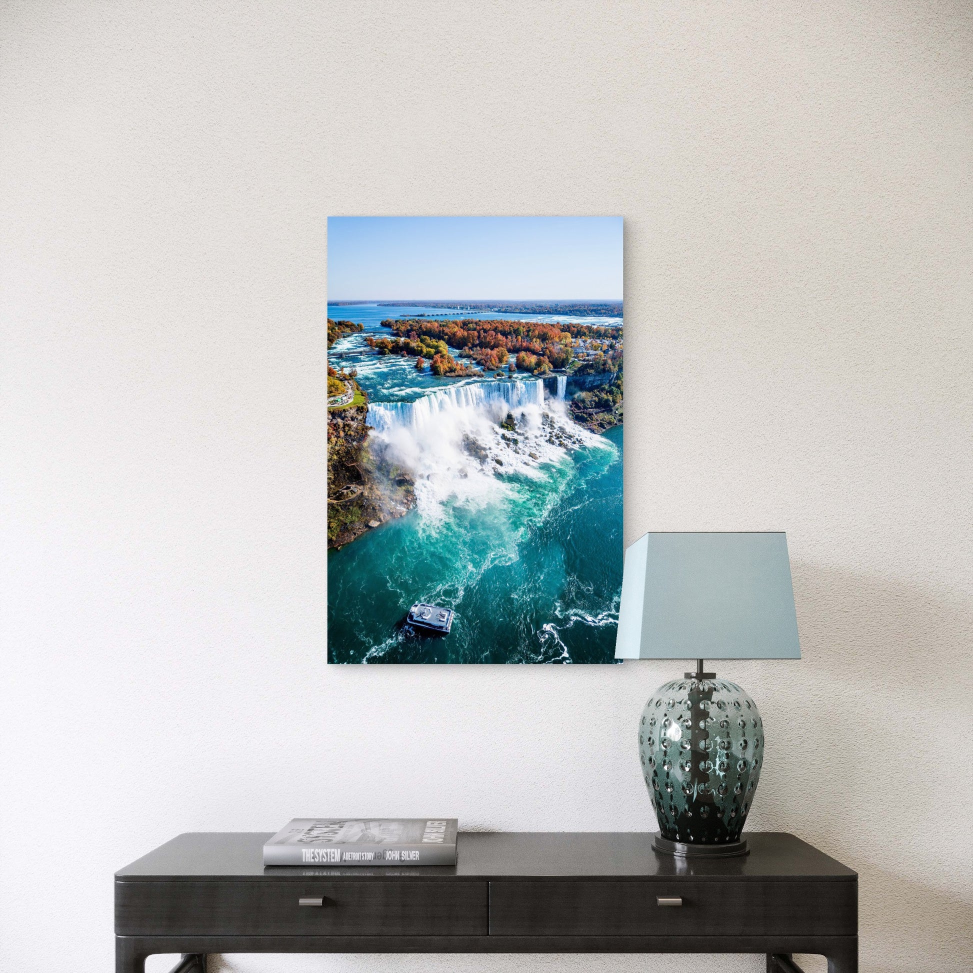 Niagara Falls Aerial View 60x90cm Metal Print Ready to Hang - Bella Home Decor