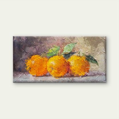 Three Oranges Fruit Citrus Painting Wall Art Canvas Office Home Room Framed 120x60cm