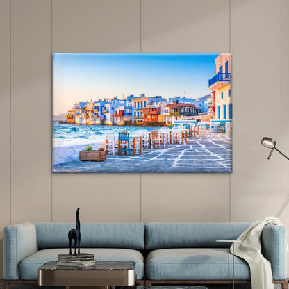 Fishing Houses Perched On the Sea Little Venice Greece Wall Art Decor 100% Australian Made - Bella Home Decor