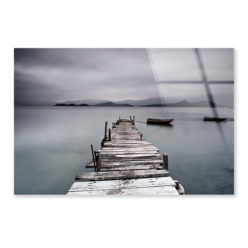 Look On Pier and Boat Acrylic Glass Print Tempered Glass Wall Art 100% Made in Australia Ready to Hang - Bella Home Decor