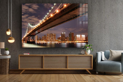 Night Bridge View UV Direct Aluminum Print Australian Made Quality