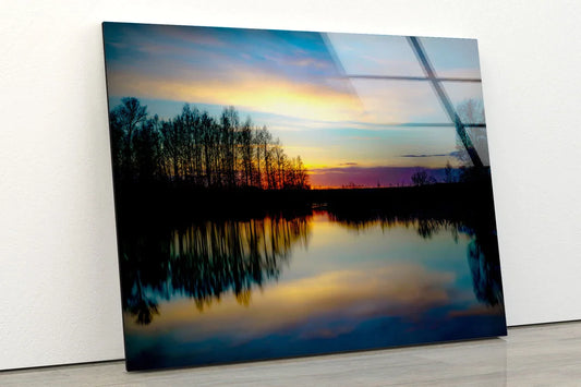 Lake & Forest Sunset UV Direct Aluminum Print Australian Made Quality