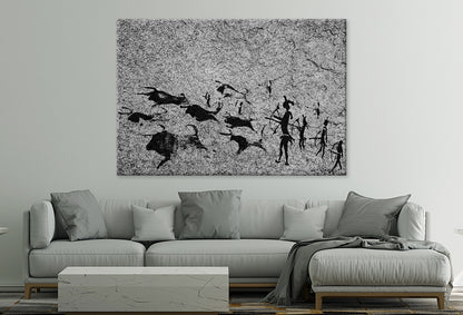 Stone Age Cave Drawing Scene Wall Art Decor 100% Australian Made - Bella Home Decor