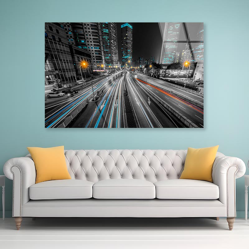 Night City Acrylic Glass Print Tempered Glass Wall Art 100% Made in Australia Ready to Hang