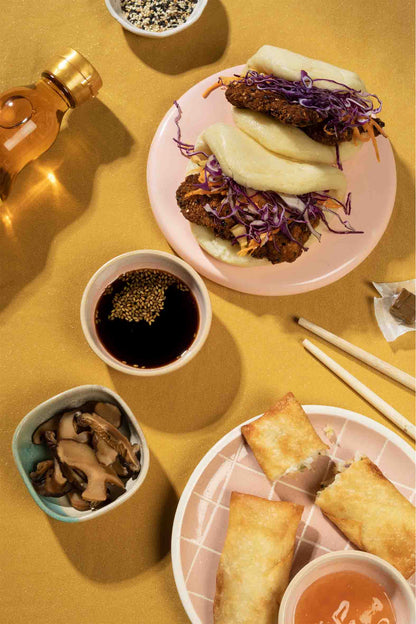 Asian Bao Buns Spring Rolls 40x60cm Metal Print Ready to Hang - Bella Home Decor
