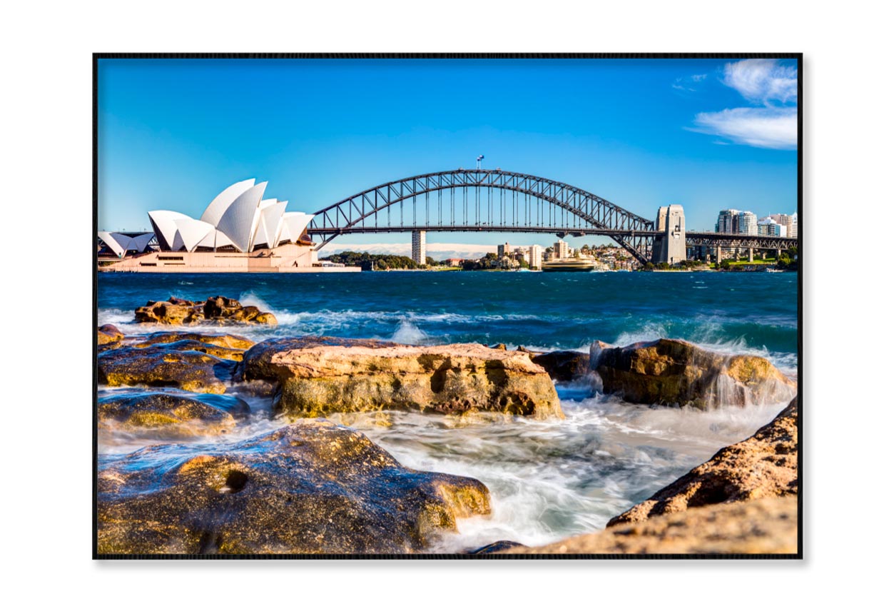 View Of the Sydney Opera House & Harbor Bridge Home Decor Premium Quality Poster Print Choose Your Sizes - Bella Home Decor