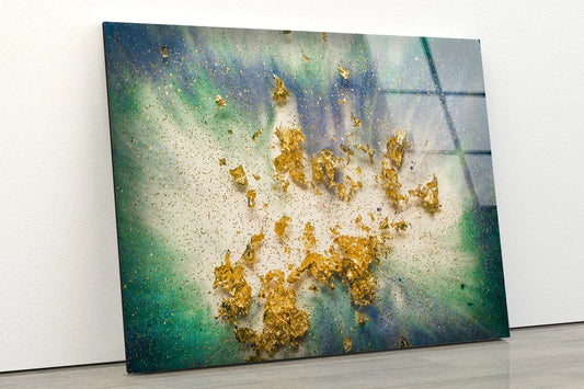 Green Gold White Fluid UV Direct Aluminum Print Australian Made Quality