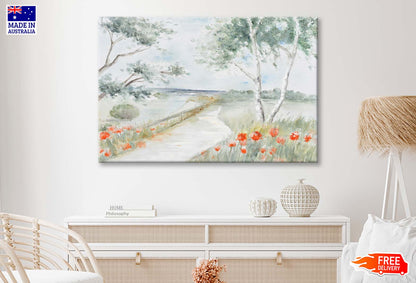 A Beautiful Scenery, Path, Flowers Wall Art Limited Edition High Quality Print