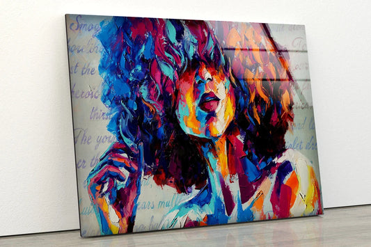 Colorful Lady Painting UV Direct Aluminum Print Australian Made Quality