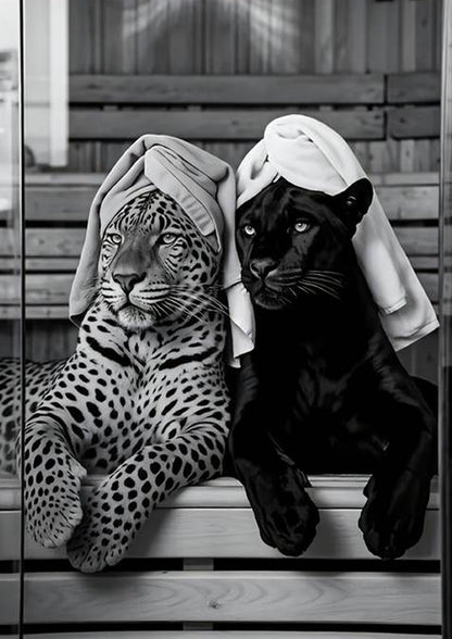 Black and White Retro Style Black Panther Fashion Home Decor Premium Quality Poster Print Choose Your Sizes - Bella Home Decor
