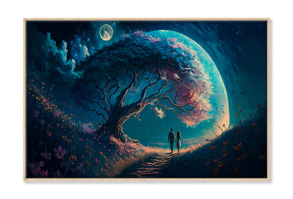 People Under A Tree & Space Wall Art Limited Edition High Quality Print