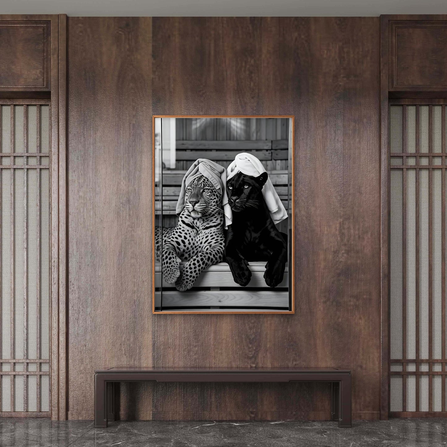 Black and White Retro Style Black Panther Fashion Home Decor Premium Quality Poster Print Choose Your Sizes - Bella Home Decor