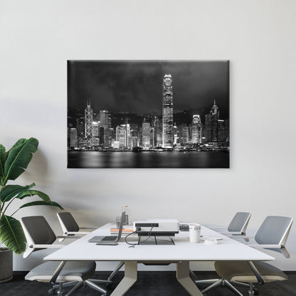 Black and White Hong Kong Victoria Harbour Wall Art Decor 100% Australian Made - Bella Home Decor