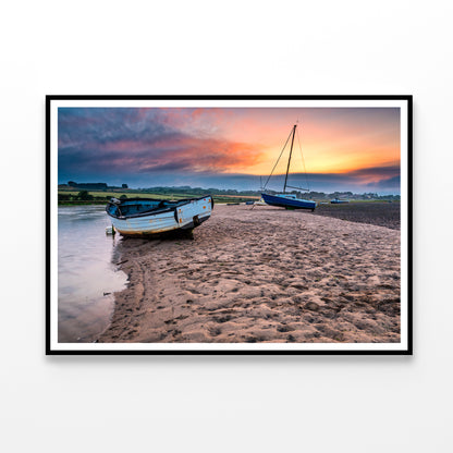 Boats on the Aln Estuary at Sunset Home Decor Premium Quality Poster Print Choose Your Sizes