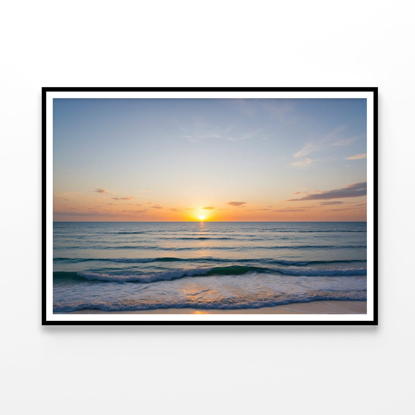 Sunset over the Ocean with Sky & Clouds Home Decor Premium Quality Poster Print Choose Your Sizes