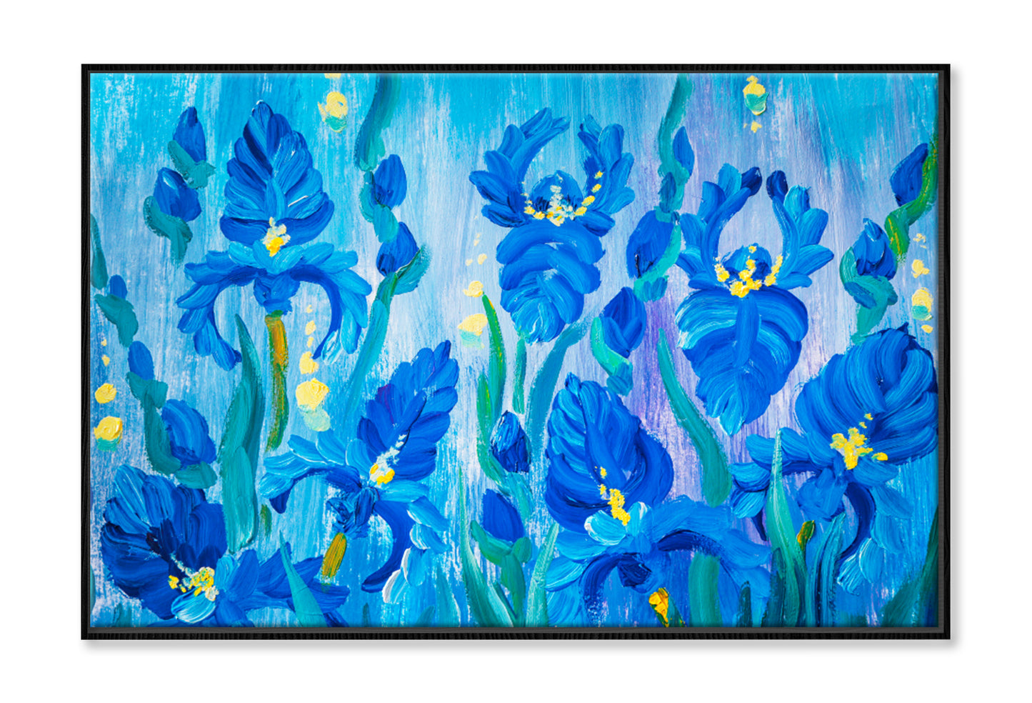 Oil Painting of Beautiful Flowers Wall Art Limited Edition High Quality Print Canvas Box Framed Black