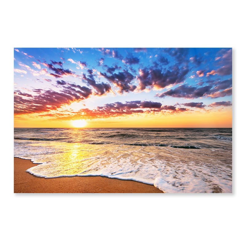 Brilliant Ocean Beach Sunrise Acrylic Glass Print Tempered Glass Wall Art 100% Made in Australia Ready to Hang - Bella Home Decor