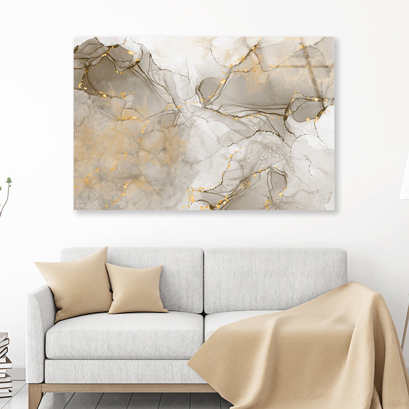 Natural Luxury Abstract Fluid Art Painting in Alcohol Ink Technique Acrylic Glass Print Tempered Glass Wall Art 100% Made in Australia Ready to Hang