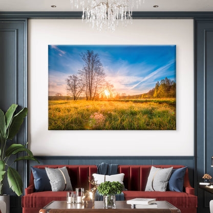 Morning Sun Golden Meadow Nature Wall Art Decor 100% Australian Made