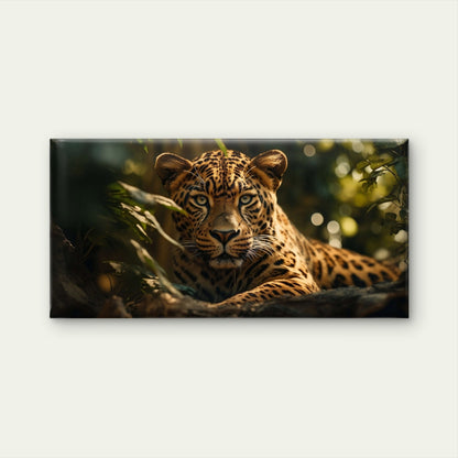 Wild Leopard Jaguar Close Up Jungle Animal Wall Art Canvas Office Home Room Framed 120x60cm