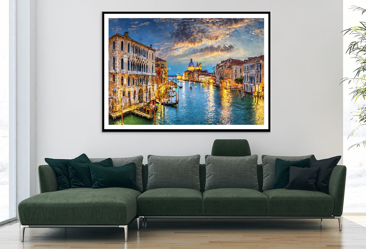 Canal with Buildings & Sky Home Decor Premium Quality Poster Print Choose Your Sizes