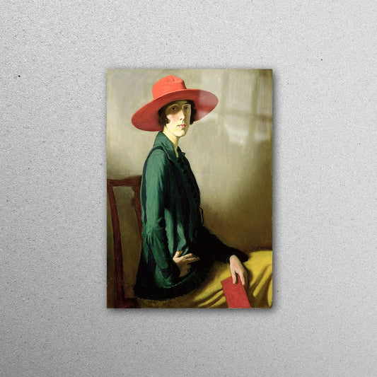 Lady with a Red Hat Acrylic Glass Print Tempered Glass Wall Art 100% Made in Australia Ready to Hang