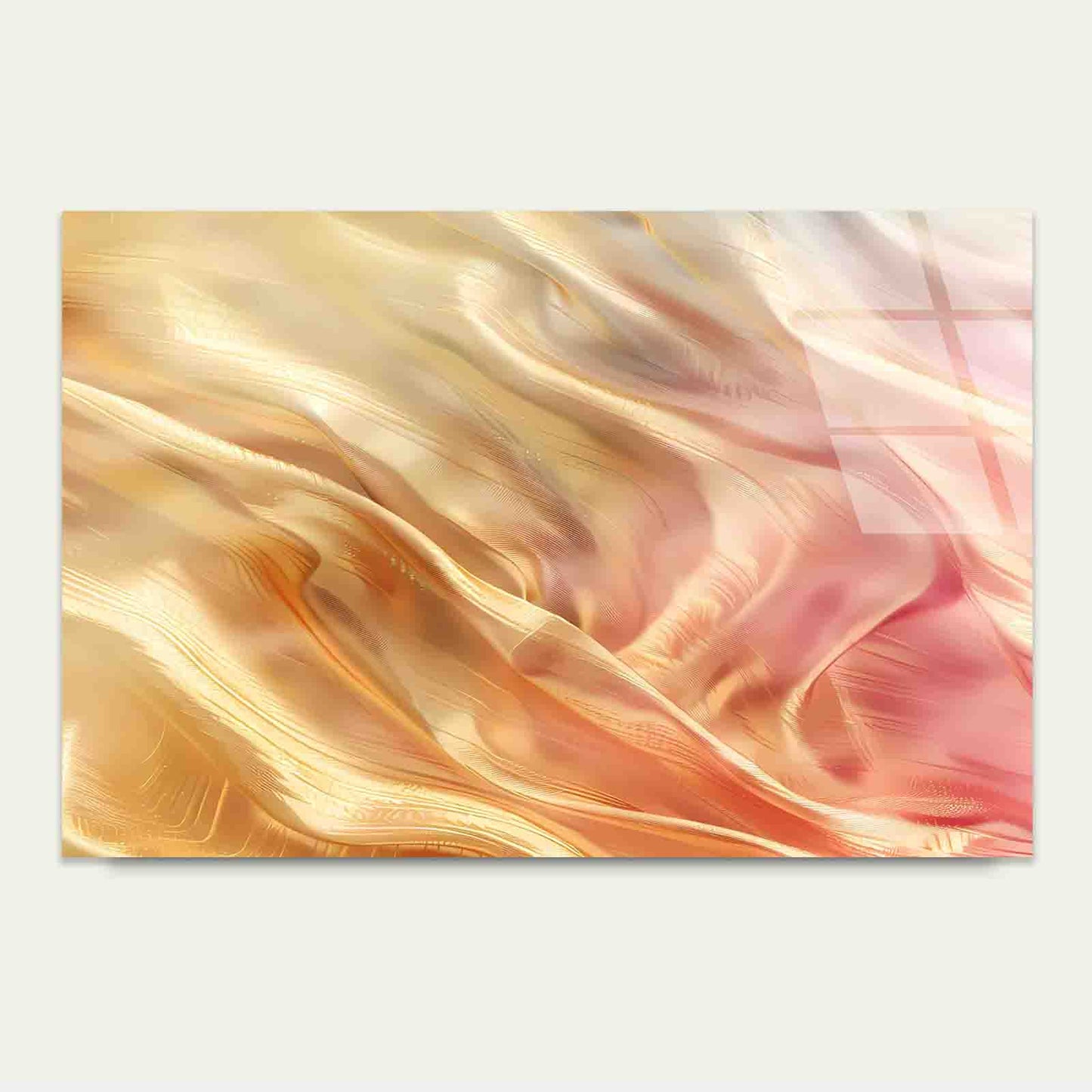 Gold Peach Silk Gradien Tempered Glass Printing Wall Art Australian Made Quality
