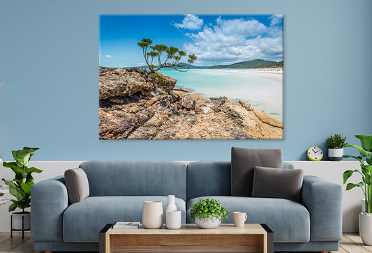Whitehaven Beach Queensland Scenic Wall Art Decor 100% Australian Made