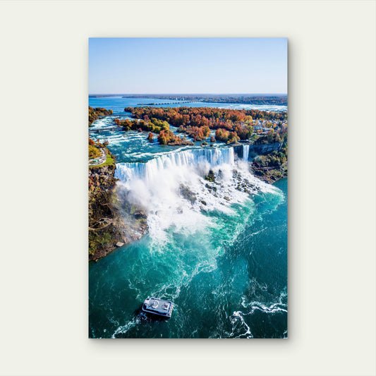 Niagara Falls Aerial View 60x90cm Metal Print Ready to Hang