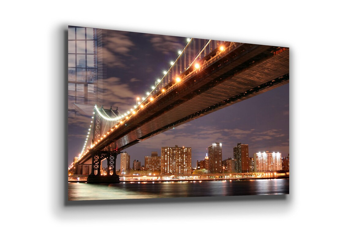 Night Bridge View UV Direct Aluminum Print Australian Made Quality