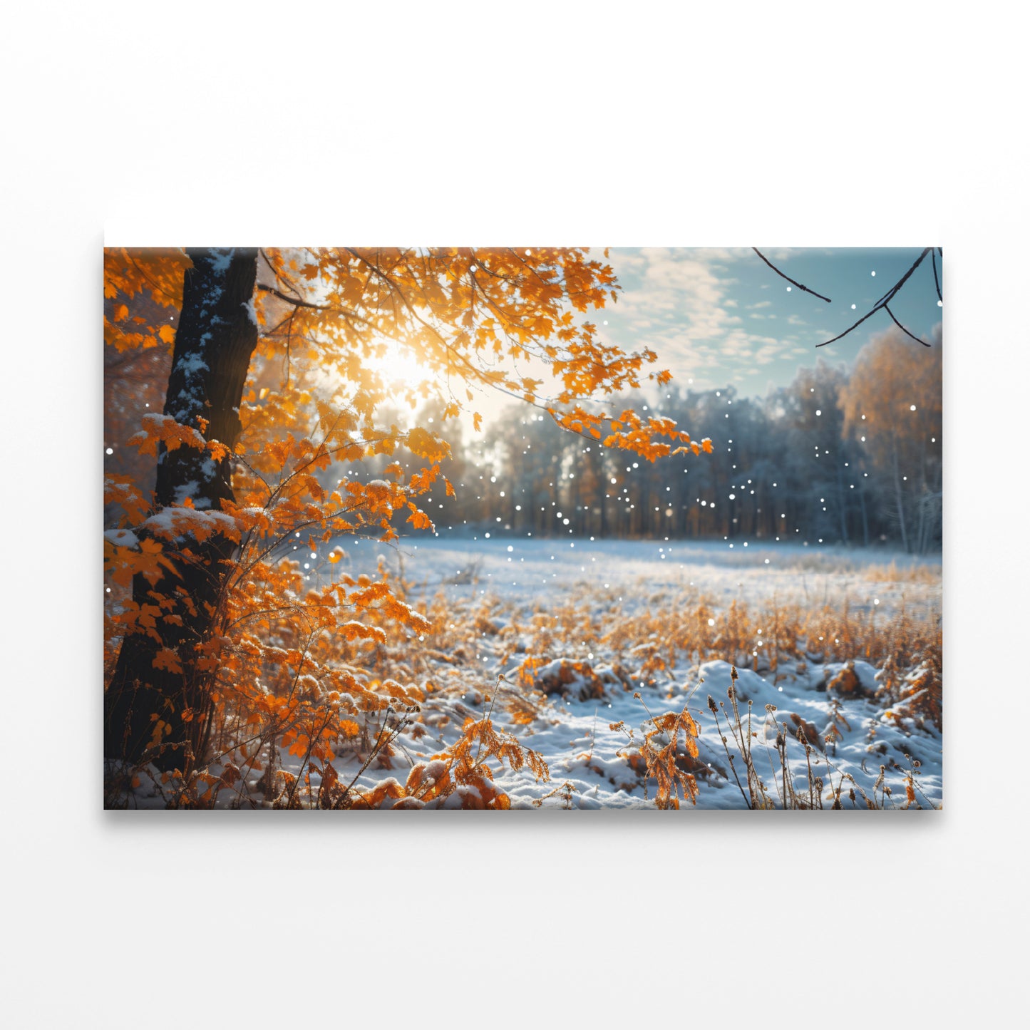 Winter with Autumn Leaves Print 100% Australian Made - Bella Home Decor