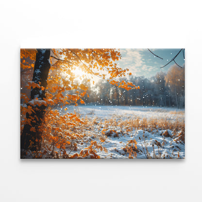 Winter with Autumn Leaves Print 100% Australian Made - Bella Home Decor