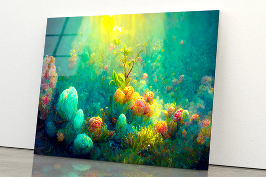 Coral Reef with Plants and Rocks Acrylic Glass Print Tempered Glass Wall Art 100% Made in Australia Ready to Hang