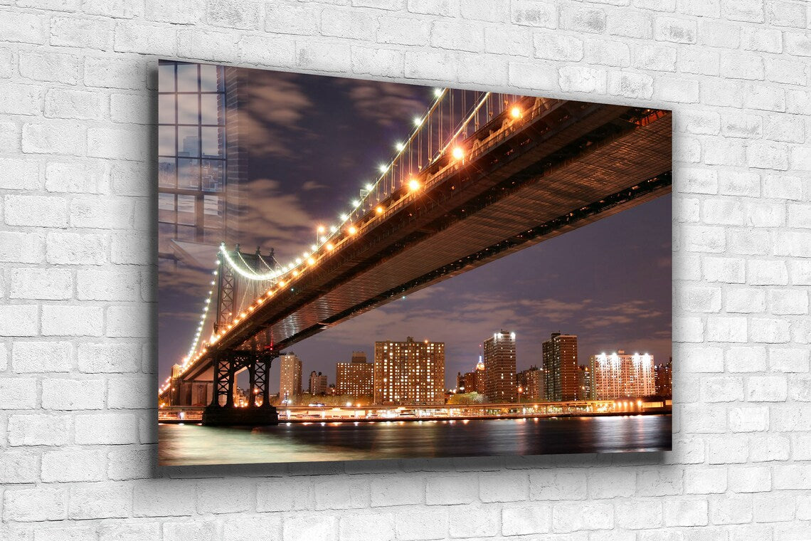 Night Bridge View UV Direct Aluminum Print Australian Made Quality