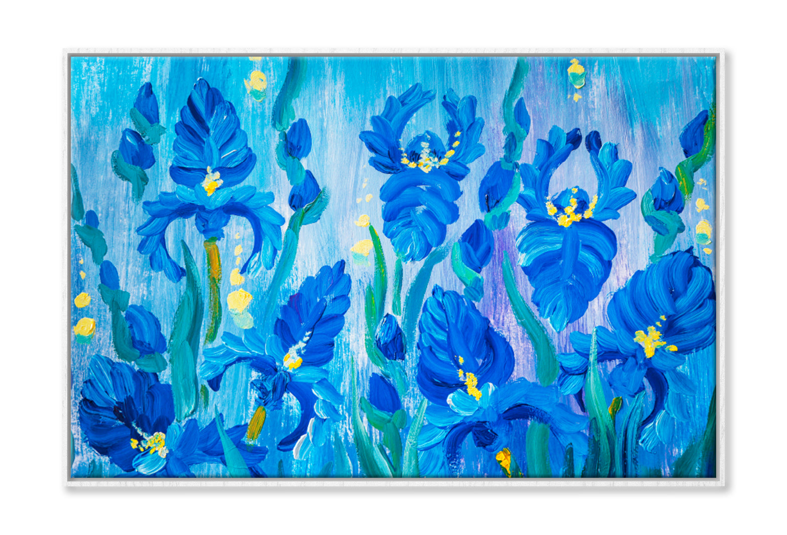 Oil Painting of Beautiful Flowers Wall Art Limited Edition High Quality Print Canvas Box Framed White