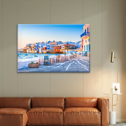 Fishing Houses Perched On the Sea Little Venice Greece Wall Art Decor 100% Australian Made - Bella Home Decor
