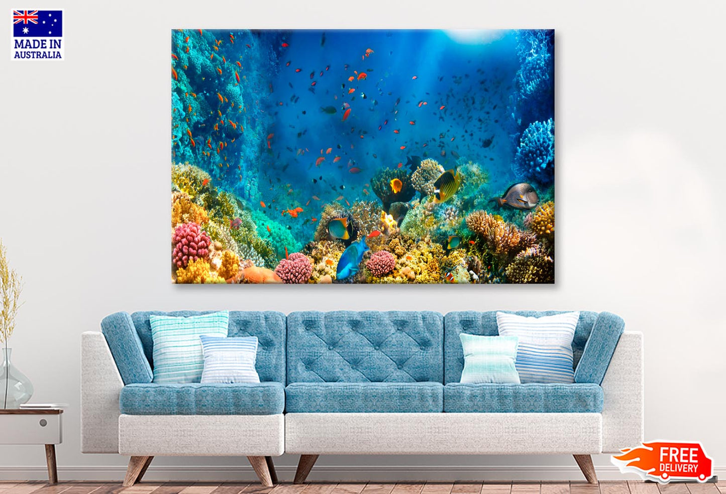 Underwater World Coral Fishes Of Red Sea Wall Art Decor 100% Australian Made - Bella Home Decor