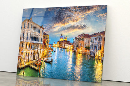 Canal with Buildings & Sky Acrylic Glass Print Tempered Glass Wall Art 100% Made in Australia Ready to Hang - Bella Home Decor