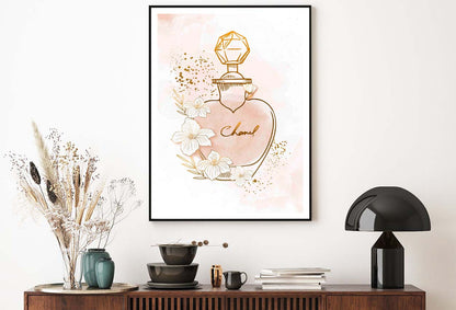 Elegant Gold Peach colored Fashion Perfume Design Home Decor Premium Quality Poster Print Choose Your Sizes