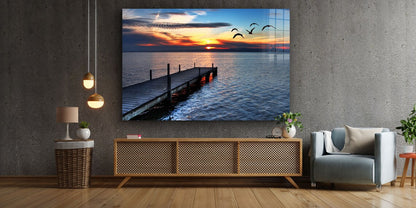 Sunset Sky at the Dock UV Direct Aluminum Print Australian Made Quality