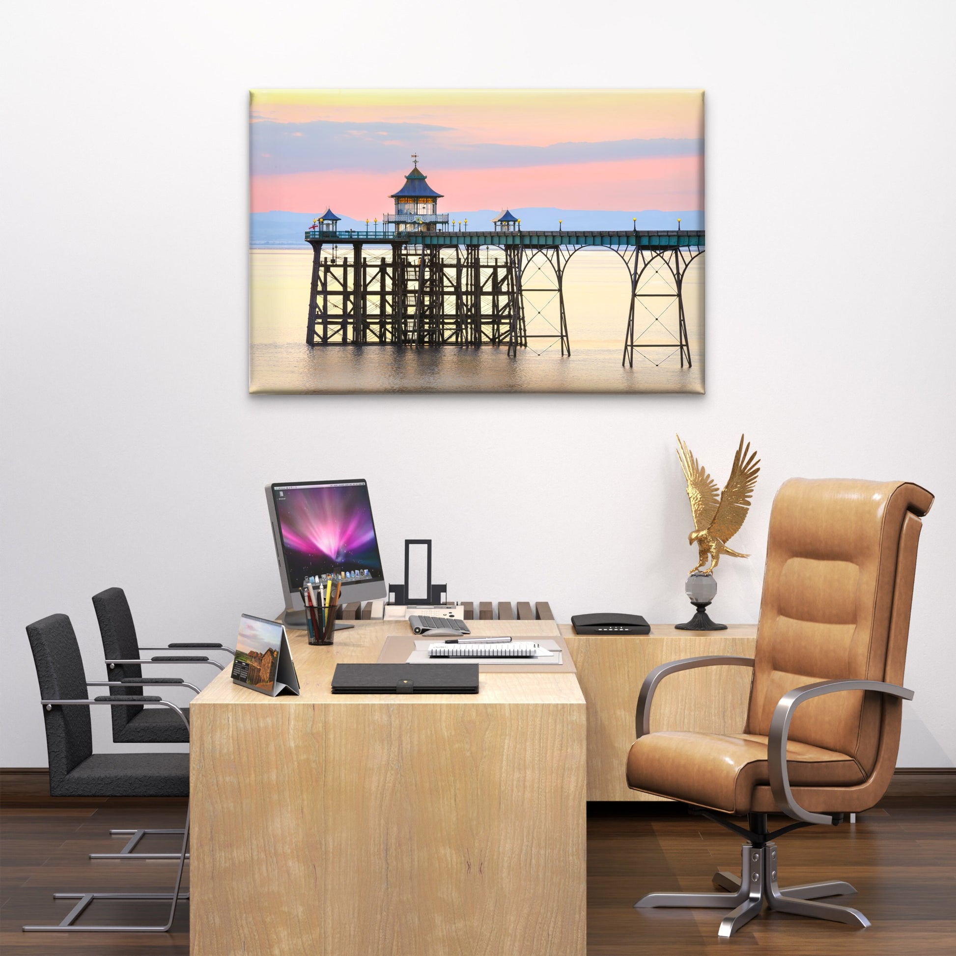 Clevedon Pier in Somerset England Wall Art Decor 100% Australian Made - Bella Home Decor