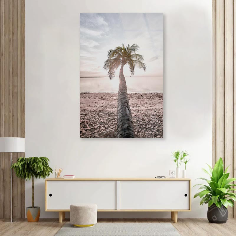 Coconut Tree 3D Design Acrylic Glass Print Tempered Glass Wall Art 100% Made in Australia Ready to Hang