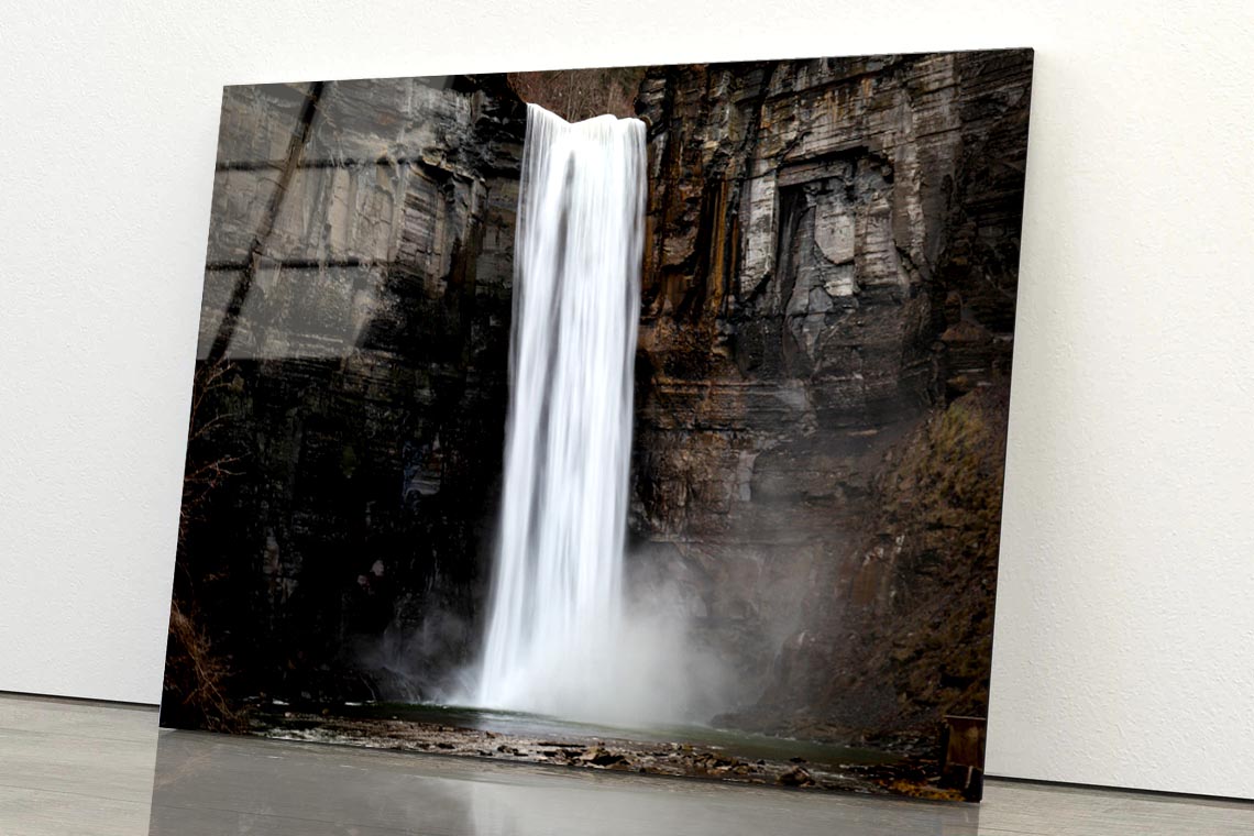 Taughannock Falls a Silky-Smooth Waterfall  Acrylic Glass Print Tempered Glass Wall Art 100% Made in Australia Ready to Hang