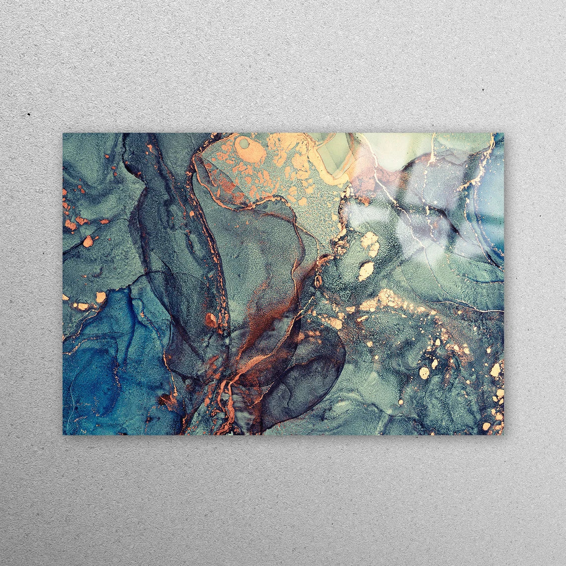 Green And Blue Marble Acrylic Glass Print Tempered Glass Wall Art 100% Made in Australia Ready to Hang