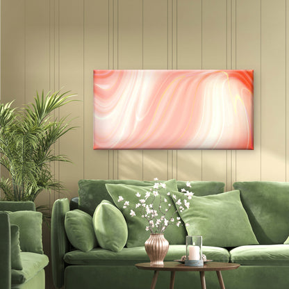 Peach Pink Soft Satin Wave Wall Art Canvas Office Home Room Framed 120x60 cm - Bella Home Decor