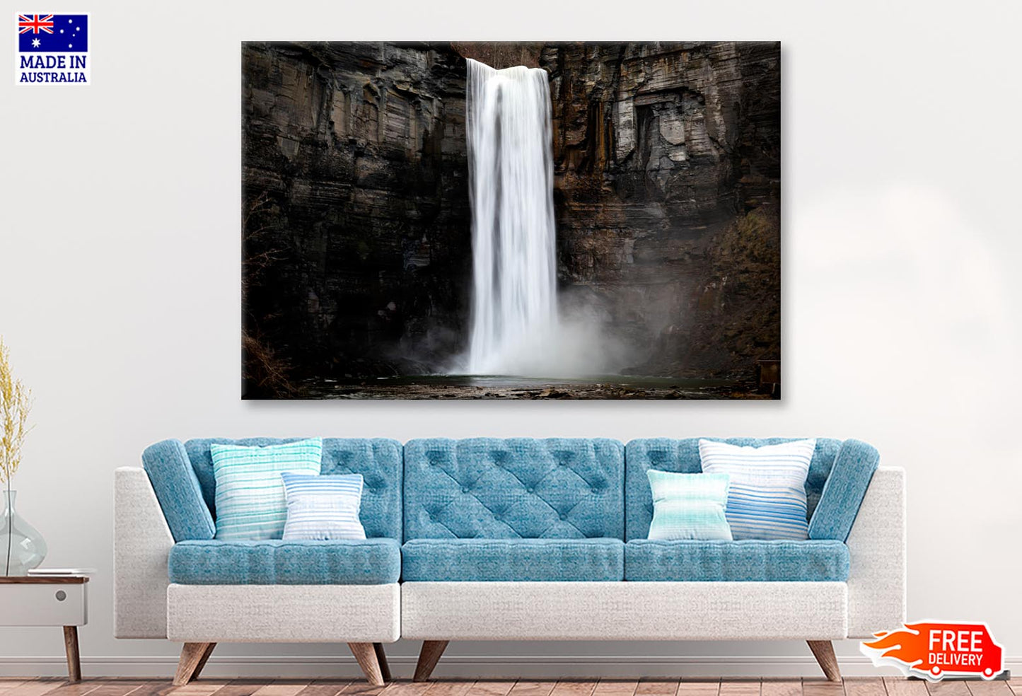 Taughannock Falls a Silky-Smooth Waterfall  Wall Art Decor 100% Australian Made - Bella Home Decor