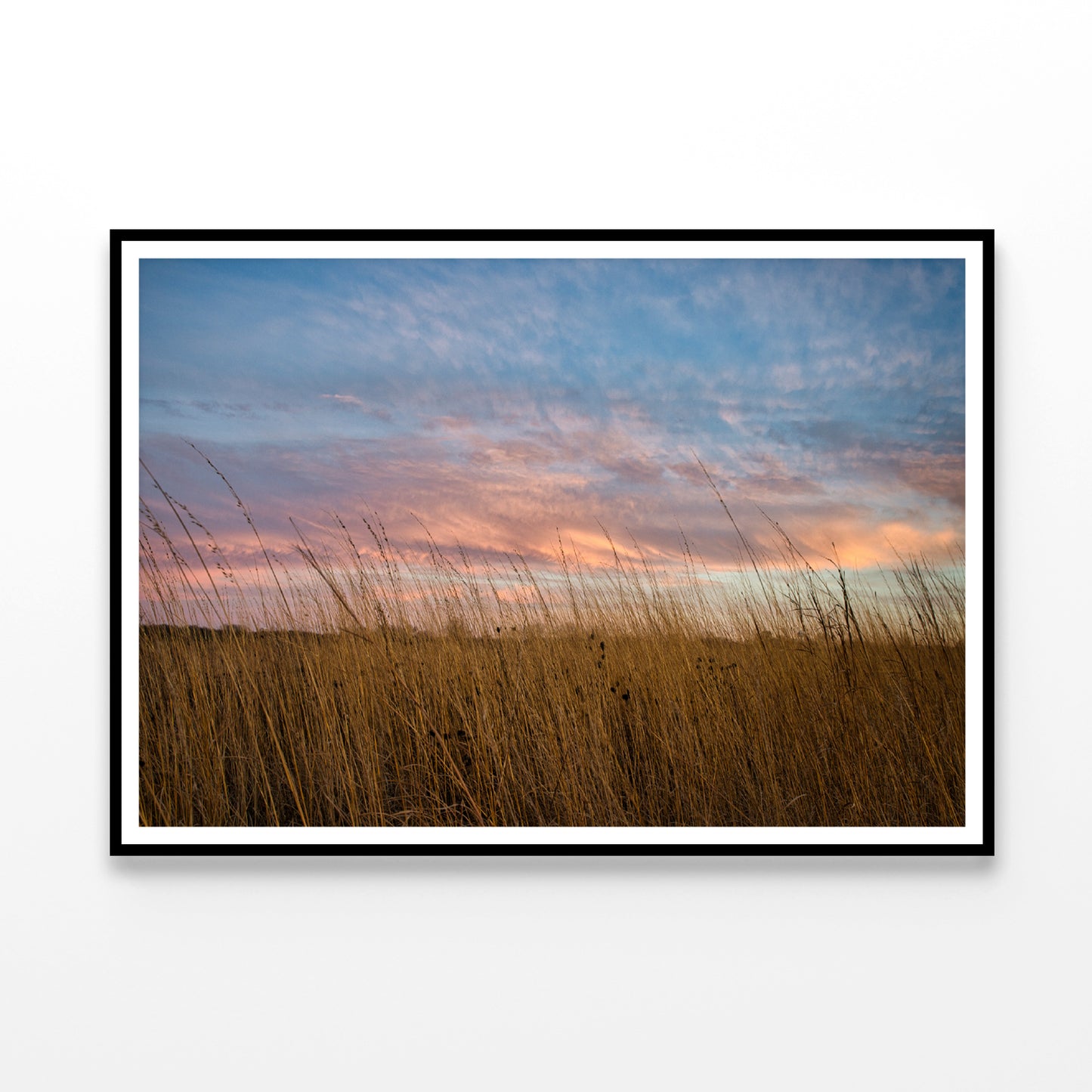 Sunset over Grasses with Beautiful Sky Home Decor Premium Quality Poster Print Choose Your Sizes