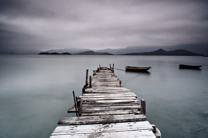 Look On Pier and Boat Acrylic Glass Print Tempered Glass Wall Art 100% Made in Australia Ready to Hang - Bella Home Decor