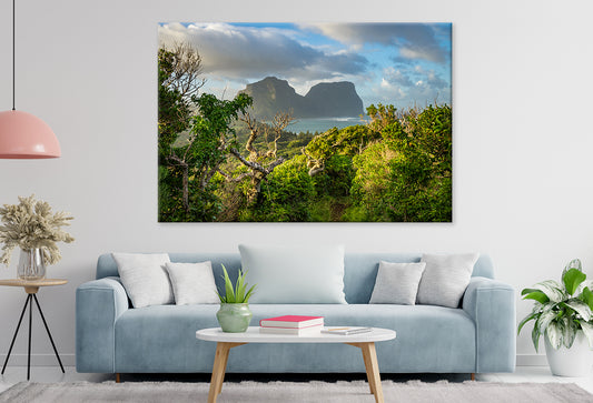 Lord Howe Island NSW Mount Lidgbird and Mount Gower Wall Art Decor 100% Australian Made